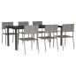 vidaXL 7-tlg. Garten-Essgruppe Grau und Schwarz Poly Rattan und Stahl vidaXL 7-tlg. Garten-Essgruppe Grau und Schwarz Poly Rattan und Stahl