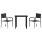 vidaXL 3-tlg. Garten-Essgruppe Schwarz Poly Rattan und Stahl vidaXL 3-tlg. Garten-Essgruppe Schwarz Poly Rattan und Stahl