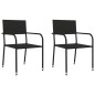 vidaXL 3-tlg. Garten-Essgruppe Schwarz Poly Rattan und Stahl vidaXL 3-tlg. Garten-Essgruppe Schwarz Poly Rattan und Stahl