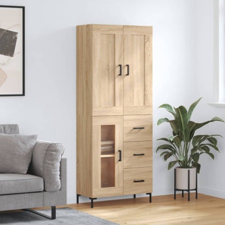 vidaXL Highboard Sonoma-Eiche 69,5x34x180 cm Holzwerkstoff
