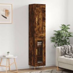 vidaXL Highboard Räuchereiche 34,5x34x180 cm Holzwerkstoff