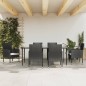 vidaXL 7-tlg. Garten-Essgruppe Schwarz Poly Rattan und Stahl vidaXL 7-tlg. Garten-Essgruppe Schwarz Poly Rattan und Stahl