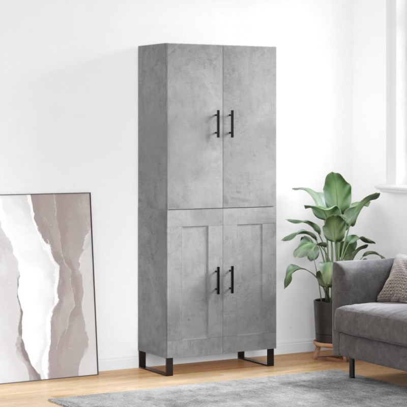 vidaXL Highboard Betongrau 69,5x34x180 cm Holzwerkstoff vidaXL Highboard Betongrau 69,5x34x180 cm Holzwerkstoff