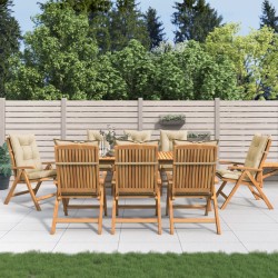 vidaXL Gartenstühle mit Auflagen 8 Stk. Massivholz Teak