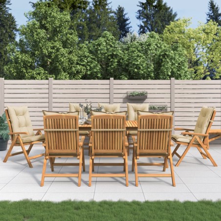 vidaXL Gartenstühle mit Auflagen 8 Stk. Massivholz Teak
