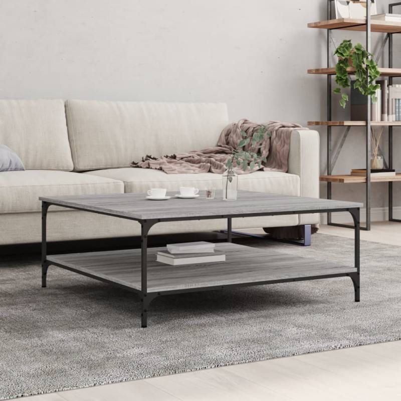 vidaXL Couchtisch Grau Sonoma 100x100x40 cm Holzwerkstoff vidaXL Couchtisch Grau Sonoma 100x100x40 cm Holzwerkstoff