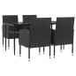 vidaXL 5-tlg. Garten-Essgruppe Schwarz Poly Rattan und Stahl vidaXL 5-tlg. Garten-Essgruppe Schwarz Poly Rattan und Stahl