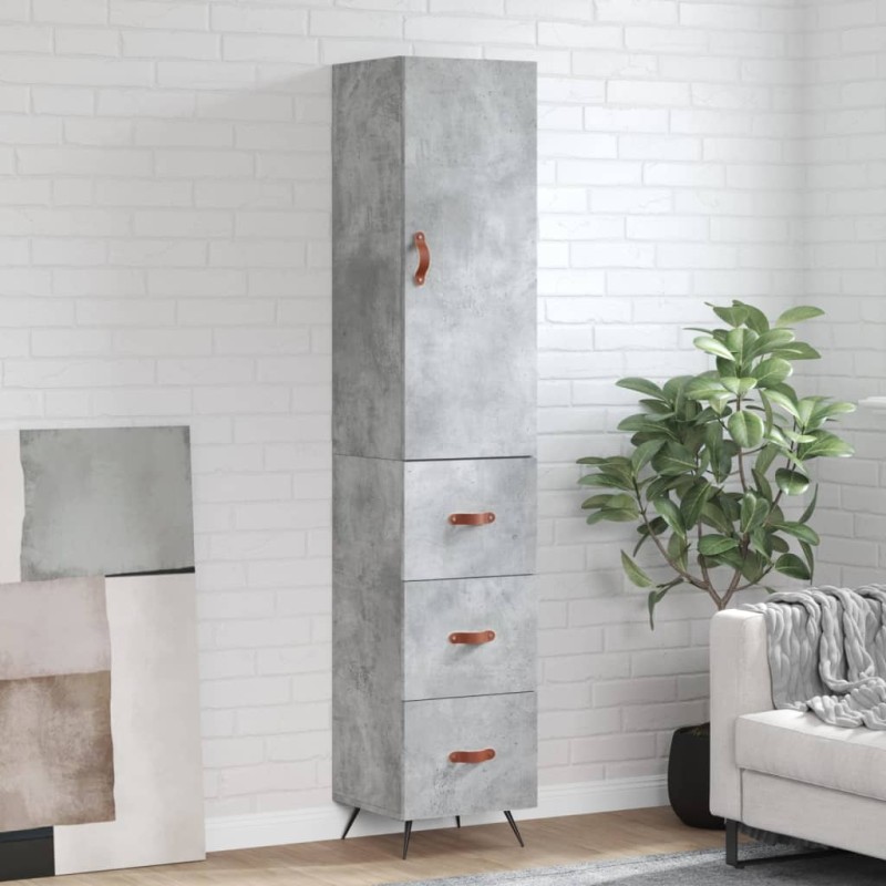 vidaXL Highboard Betongrau 34,5x34x180 cm Holzwerkstoff vidaXL Highboard Betongrau 34,5x34x180 cm Holzwerkstoff