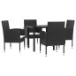 vidaXL 5-tlg. Garten-Essgruppe Schwarz Poly Rattan und Stahl vidaXL 5-tlg. Garten-Essgruppe Schwarz Poly Rattan und Stahl