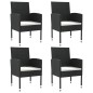 vidaXL 5-tlg. Garten-Essgruppe Schwarz Poly Rattan und Stahl vidaXL 5-tlg. Garten-Essgruppe Schwarz Poly Rattan und Stahl