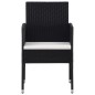 vidaXL 5-tlg. Garten-Essgruppe Schwarz Poly Rattan und Stahl vidaXL 5-tlg. Garten-Essgruppe Schwarz Poly Rattan und Stahl