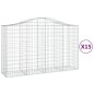 vidaXL Gabionen mit Hochbogen 15Stk. 200x50x120/140cm Verzinktes Eisen vidaXL Gabionen mit Hochbogen 15Stk. 200x50x120/140cm Verzinktes Eisen