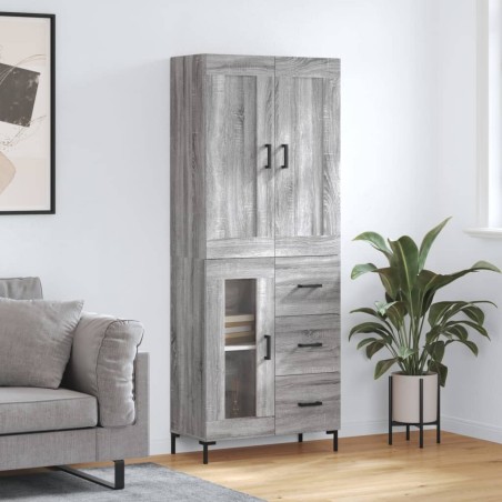 vidaXL Highboard Grau Sonoma 69,5x34x180 cm Holzwerkstoff