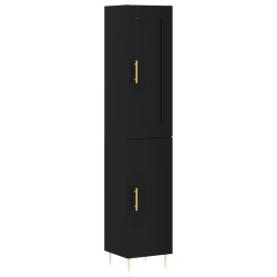 vidaXL Highboard Schwarz 34,5x34x180 cm Holzwerkstoff