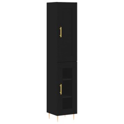vidaXL Highboard Schwarz 34,5x34x180 cm Holzwerkstoff