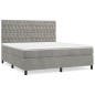 vidaXL Boxspringbett mit Matratze Hellgrau 180x200 cm Samt vidaXL Boxspringbett mit Matratze Hellgrau 180x200 cm Samt
