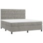 vidaXL Boxspringbett mit Matratze Hellgrau 180x200 cm Samt vidaXL Boxspringbett mit Matratze Hellgrau 180x200 cm Samt