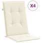 Gartenstuhlauflagen für Hochlehner 4Stk. Creme 120x50x3cm Stoff Gartenstuhlauflagen für Hochlehner 4Stk. Creme 120x50x3cm Stoff