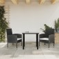 vidaXL 3-tlg. Garten-Essgruppe Schwarz Poly Rattan und Stahl vidaXL 3-tlg. Garten-Essgruppe Schwarz Poly Rattan und Stahl