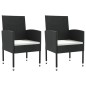 vidaXL 3-tlg. Garten-Essgruppe Schwarz Poly Rattan und Stahl vidaXL 3-tlg. Garten-Essgruppe Schwarz Poly Rattan und Stahl