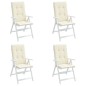 Gartenstuhlauflagen für Hochlehner 4Stk. Creme 120x50x3cm Stoff Gartenstuhlauflagen für Hochlehner 4Stk. Creme 120x50x3cm Stoff
