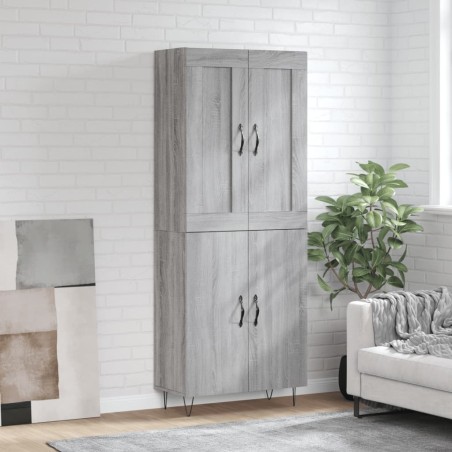 vidaXL Highboard Grau Sonoma 69,5x34x180 cm Holzwerkstoff