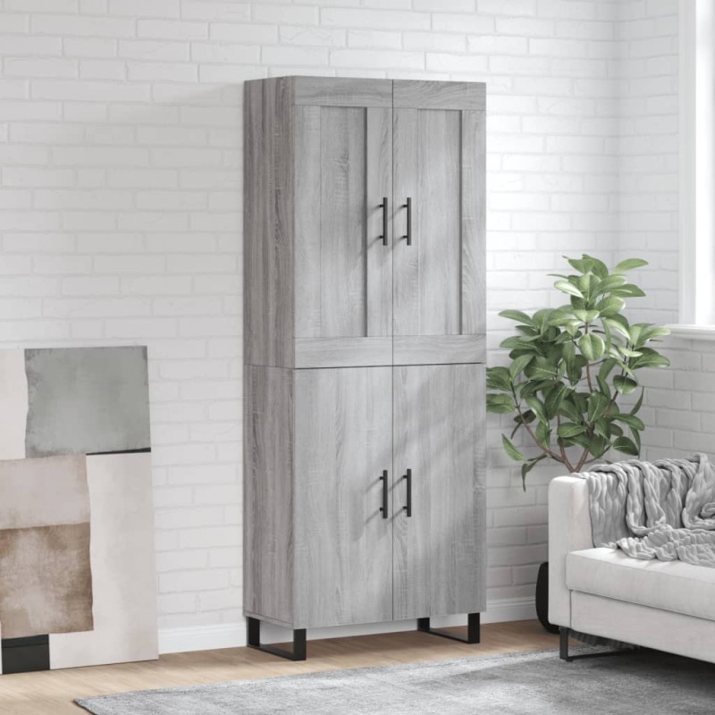 vidaXL Highboard Grau Sonoma 69,5x34x180 cm Holzwerkstoff vidaXL Highboard Grau Sonoma 69,5x34x180 cm Holzwerkstoff