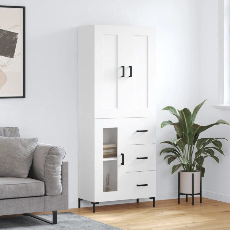 vidaXL Highboard Weiß 69,5x34x180 cm Holzwerkstoff vidaXL Highboard Weiß 69,5x34x180 cm Holzwerkstoff