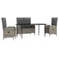 vidaXL 4-tlg. Garten-Essgruppe mit Kissen Grau Poly Rattan vidaXL 4-tlg. Garten-Essgruppe mit Kissen Grau Poly Rattan