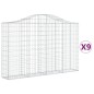 vidaXL Gabionen mit Hochbogen 9 Stk. 200x30x120/140cm Verzinktes Eisen vidaXL Gabionen mit Hochbogen 9 Stk. 200x30x120/140cm Verzinktes Eisen