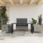 vidaXL 4-tlg. Garten-Essgruppe mit Kissen Grau Poly Rattan vidaXL 4-tlg. Garten-Essgruppe mit Kissen Grau Poly Rattan