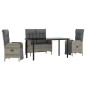 vidaXL 4-tlg. Garten-Essgruppe mit Kissen Grau Poly Rattan vidaXL 4-tlg. Garten-Essgruppe mit Kissen Grau Poly Rattan