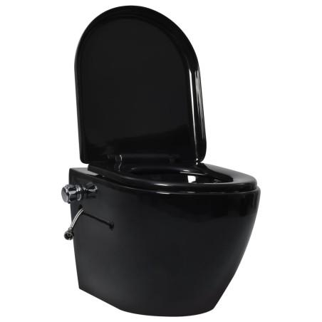 vidaXL Wand-WC Spülrandlos Unterputz-Spülkasten Schwarz Keramik 