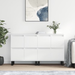 vidaXL Sideboards 2 Stk. Hochglanz-Weiß Holzwerkstoff