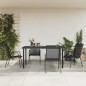 vidaXL 5-tlg. Garten-Essgruppe Schwarz Stahl und Textilene vidaXL 5-tlg. Garten-Essgruppe Schwarz Stahl und Textilene