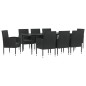 vidaXL 9-tlg. Garten-Essgruppe Schwarz Poly Rattan und Stahl vidaXL 9-tlg. Garten-Essgruppe Schwarz Poly Rattan und Stahl