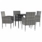 vidaXL 5-tlg. Garten-Essgruppe Grau und Schwarz Poly Rattan und Stahl vidaXL 5-tlg. Garten-Essgruppe Grau und Schwarz Poly Rattan und Stahl