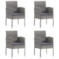 vidaXL 5-tlg. Garten-Essgruppe Grau und Schwarz Poly Rattan und Stahl vidaXL 5-tlg. Garten-Essgruppe Grau und Schwarz Poly Rattan und Stahl