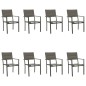 vidaXL 9-tlg. Garten-Essgruppe Schwarz Stahl und Textilene vidaXL 9-tlg. Garten-Essgruppe Schwarz Stahl und Textilene