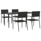 vidaXL 5-tlg. Garten-Essgruppe Schwarz Poly Rattan und Stahl vidaXL 5-tlg. Garten-Essgruppe Schwarz Poly Rattan und Stahl