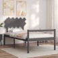 vidaXL Massivholzbett mit Kopfteil Grau 100x200 cm vidaXL Massivholzbett mit Kopfteil Grau 100x200 cm
