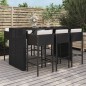 vidaXL 7-tlg. Gartenbar-Set mit Kissen Schwarz Poly Rattan vidaXL 7-tlg. Gartenbar-Set mit Kissen Schwarz Poly Rattan
