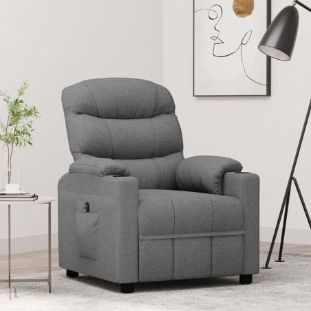 vidaXL Relaxsessel Elektrisch Hellgrau Stoff