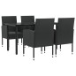vidaXL 5-tlg. Garten-Essgruppe Schwarz Poly Rattan und Stahl vidaXL 5-tlg. Garten-Essgruppe Schwarz Poly Rattan und Stahl