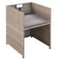 vidaXL 9-tlg. Garten-Essgruppe mit Auflagen Poly Rattan Beige vidaXL 9-tlg. Garten-Essgruppe mit Auflagen Poly Rattan Beige