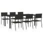 vidaXL 7-tlg. Garten-Essgruppe Schwarz Poly Rattan und Stahl vidaXL 7-tlg. Garten-Essgruppe Schwarz Poly Rattan und Stahl