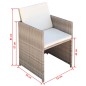 vidaXL 9-tlg. Garten-Essgruppe mit Auflagen Poly Rattan Beige vidaXL 9-tlg. Garten-Essgruppe mit Auflagen Poly Rattan Beige