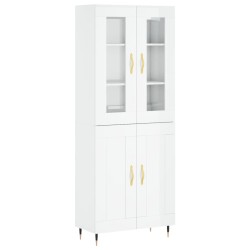 vidaXL Highboard Hochglanz-Weiß 69,5x34x180 cm Holzwerkstoff