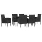 vidaXL 7-tlg. Garten-Essgruppe Schwarz Poly Rattan und Stahl vidaXL 7-tlg. Garten-Essgruppe Schwarz Poly Rattan und Stahl