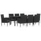 vidaXL 9-tlg. Garten-Essgruppe Schwarz Poly Rattan und Stahl vidaXL 9-tlg. Garten-Essgruppe Schwarz Poly Rattan und Stahl
